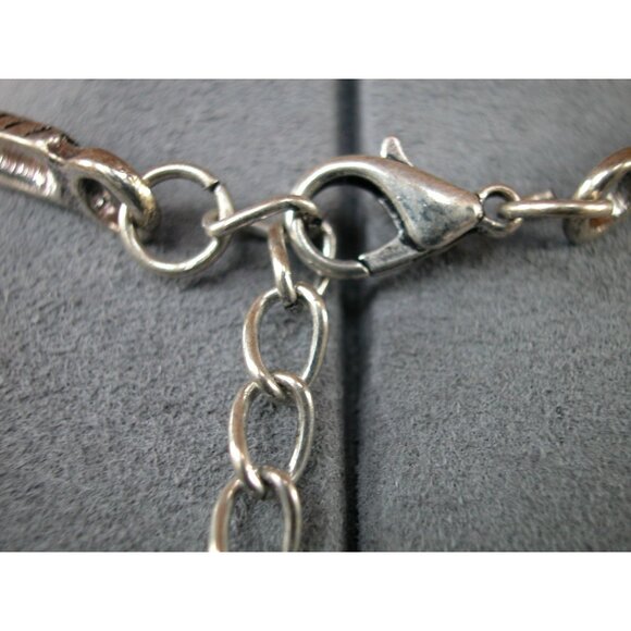 Elephant Pendant Choker Necklace 16" With 2" Extension Silver-Tone & Iridescent - Picture 5 of 6